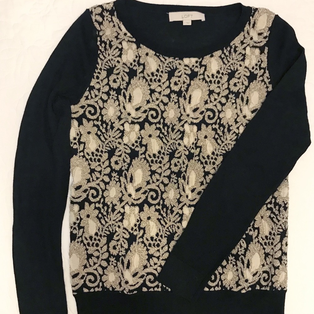 LOFT Gold/Black Sweater